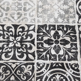 Loneta Rajolería Blanco Negro Loneta Rajolería Blanco Negro