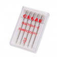 Agujas Bordar Organ - Set de 5 agujas para bordar a máquina de la marca japonesa Organ Needle. Estas agujas de tamaño 75/11 tienen una punta ligeramente esférica y un ojo grande para un fácil enhebrado. Se presenta en un blister de 5 unid