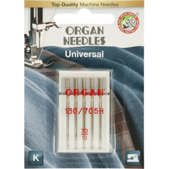 Agujas Coser Universal Organ Agujas Coser Universal Organ - Blister de 5 agujas universales de la marca japonesa Organ, para coser la mayoría de tejidos y materiales. Las agujas Organ son adecuadas para la gran mayoría de máquinas de coser domésticas. En el blister s