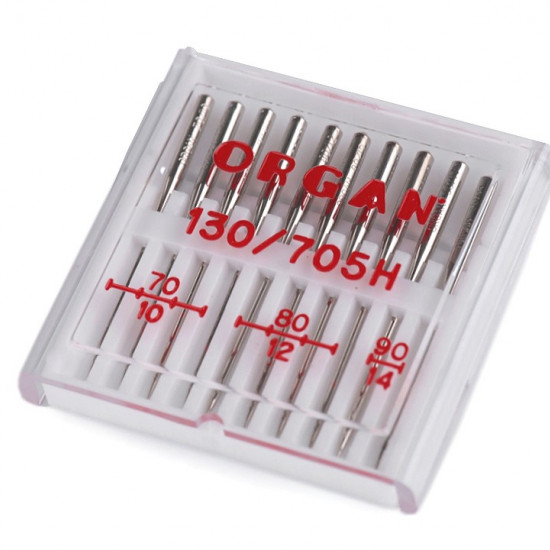 Universal Organ Sewing Needles Assortment - Assortment of 10 universal sewing needles from the Japanese brand Organ, for sewing most fabrics and materials.