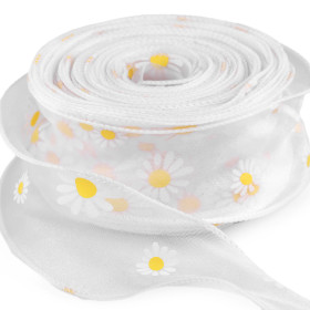 Cinta Organza Margaritas 50mm