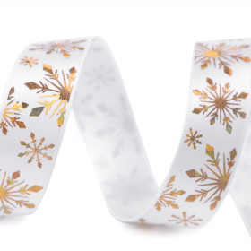 Cinta Raso Decorativa Copos Nieve 16mm Cinta Raso Decorativa Copos Nieve 16mm