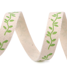 Cinta Algodón Decorativa Hojas 10mm
