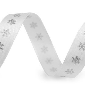 Cinta Raso Decorativa Copos Nieve 15mm Cinta Raso Decorativa Copos Nieve 15mm