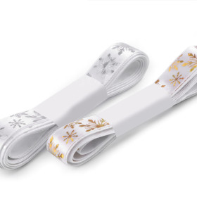 Cinta Raso Decorativa Copos Nieve 16mm Cinta Raso Decorativa Copos Nieve 16mm