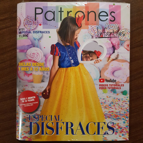 Patrones Infantiles 21 Special Costumes Magazine - Magazine of Patrones Infantiles Nº21 - Special costume edition, which includes patterns from size 1 month to 12 years and video tutorials on YouTube Spanish Edition