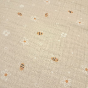 Doble Gasa Abejas Flores