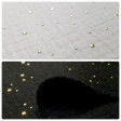 Double Gauze Dots Foil fabric - Double gauze cotton fabric with golden foil dots in various sizes based on the fabric that makes it a beautiful fabric for making dresses, children's clothing, accessories, decorations... The fabric measures 135c