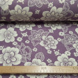OUTLET Crepe Vintage White Flowers Lilac fabric - Fine vintage crepe fabric with drawings of white flowers on a lilac background. The fabric is 110cm wide. Cheap fabric outlet clearance