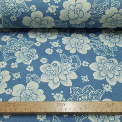 OUTLET Crespón Flores Blancas Vintage