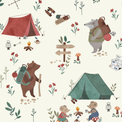 Cotton Jersey Animals Explorers Grizzly Cotton Jersey Animals Explorers Grizzly