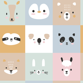 Coral Fleece Animals Panels