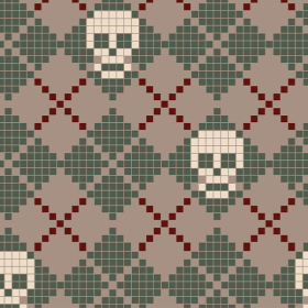 Coral Fleece Skulls Geometric