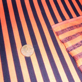 OUTLET Cotton Stripes Orange Black OUTLET Cotton Stripes Orange Black