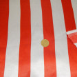 Satin White Stripes fabric - Shiny polyester satin fabric with wide white stripes with various color combinations to choose from. The satin fabric has shine on one side. The fabric is 150cm wide and its composition 100% polyester.
