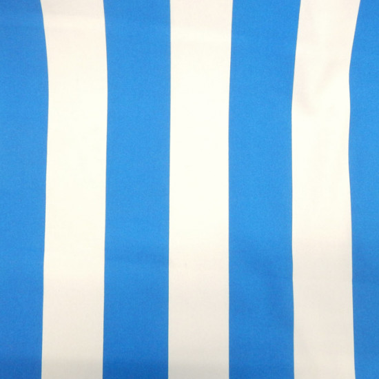 Burlington Stripes Blue White fabric - Burlington/Stretch fabric with wide blue and white stripes.