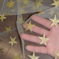 Tulle Lurex Gold Stars