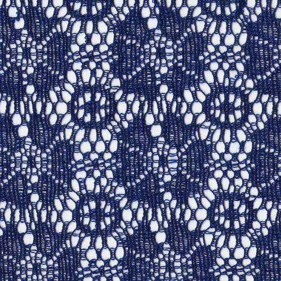 Stretch lace Navy fabric - Elastic lace fabric with navy blue flower drawings