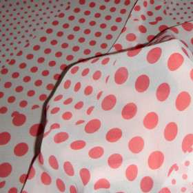 OUTLET Chiffon Printed Red Polka Dots