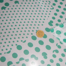 OUTLET Chiffon Printed Green Polka Dots