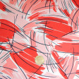Crepe Stripes Brushstrokes Red fabric - Crepe fabric printed with stripes and brush strokes in red, black and pink.