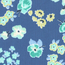 Crespón Flores Azul Estilo Bambula