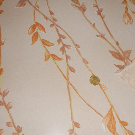 Crepe Flowers Branches Beige fabric