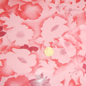 Crepe Georgette Red-Pink Flowers