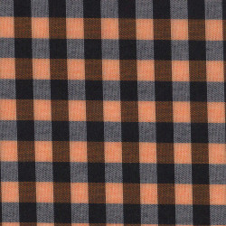 Vichy Cuadro Naranja Negro Polycotton