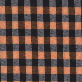 Vichy Cuadro Naranja Negro Polycotton