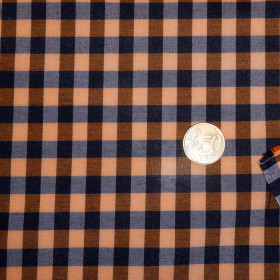 Vichy Cuadro Naranja Negro Polycotton