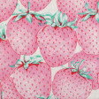 Cotton Strawberry White fabric - Cotton fabric with strawberry drawings on white background.