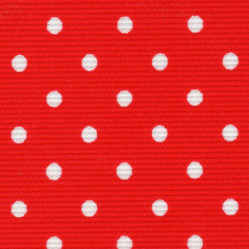 Piqué Topos Blancos Fondo Rojo