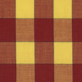 OUTLET Poplin Check Maroon Yellow