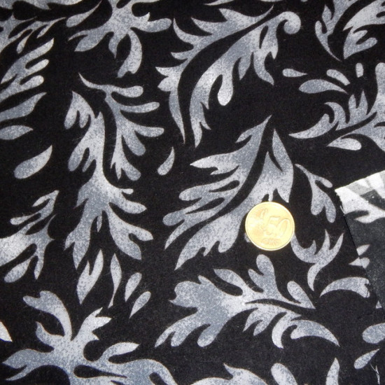 Viscose Leaves Kenya 2139-9 fabric - Viscose fabric printed with drawings of leaves model Kenia 2139-9